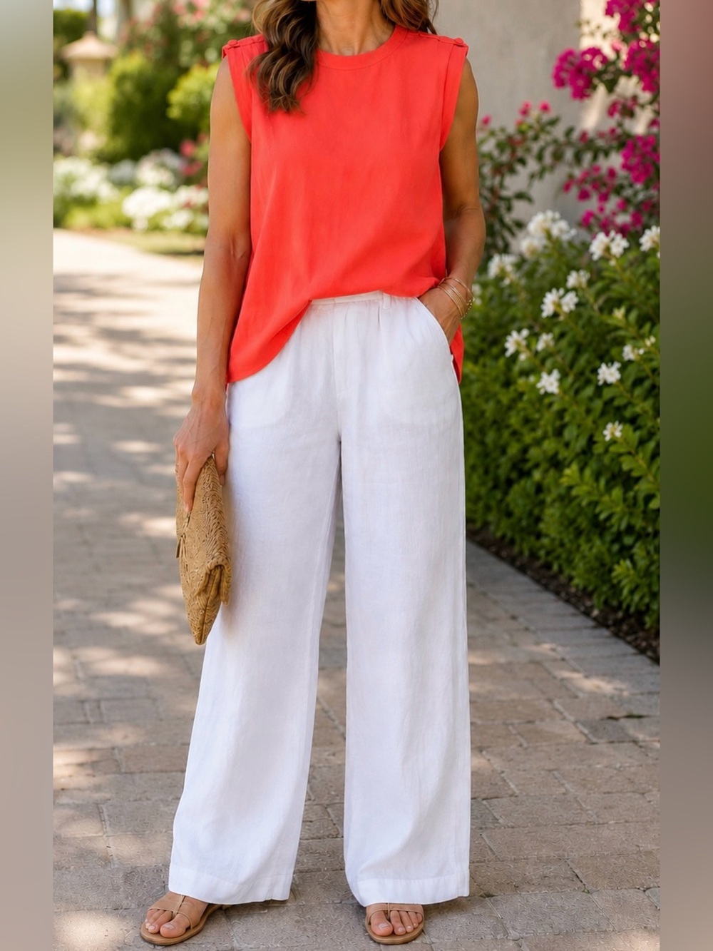 3.1 Phillip Lim Electric Coral Silk Sleeveless Blouse - Size 10